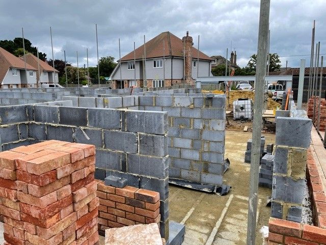 new build in bexhill East Sussex - foundations and walls