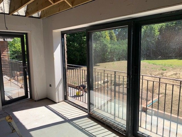 glass doors to garden at groombridge East Sussex property renovation