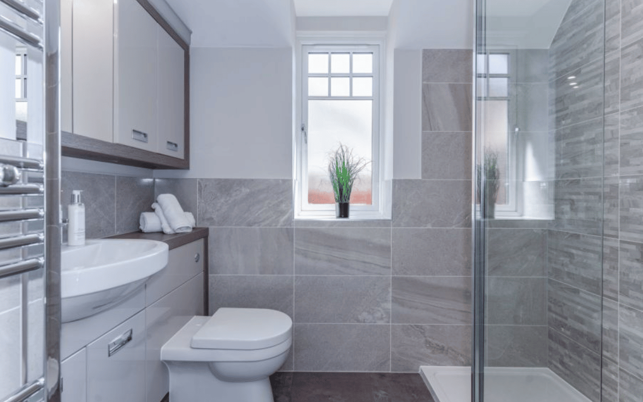 completed bathroom in new build property development surrey