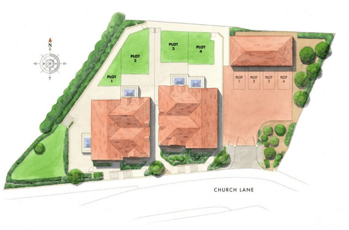 Siteplan of property development in Haslemere, Surrey