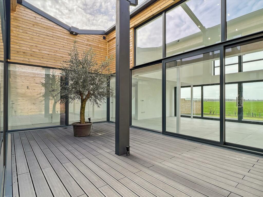 Internal courtyard at Steeple Morden property renovation