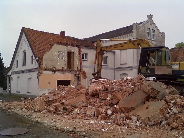 property conversion renovation with part of the building demolished