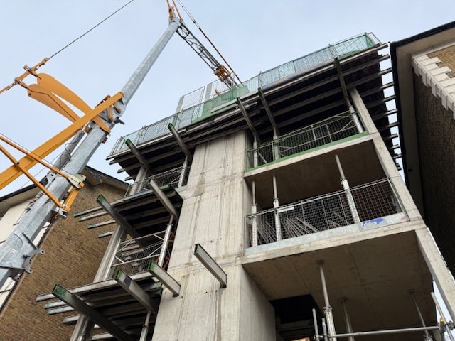 Sydenham London property development - crane over building